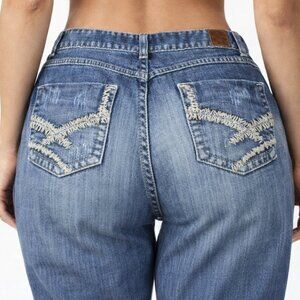 BKE Culture Light Distressed Blue Fade Jeans. Size 32/33.5